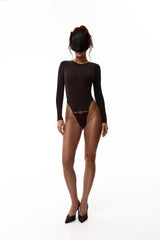BODYSUIT “ THE SOUND OF VINYL “ DARK CHOCOLATE