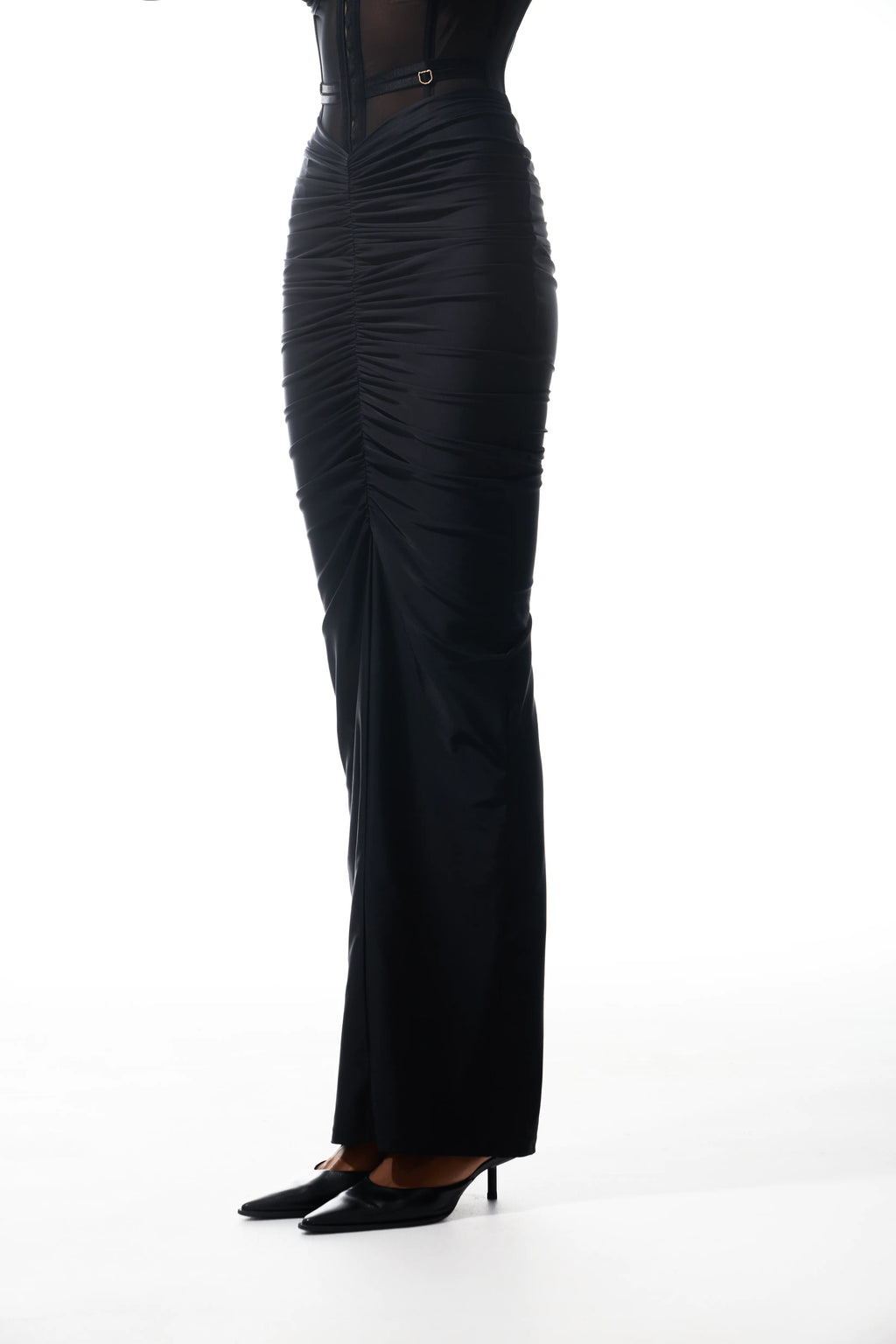 DRAPED MAXI SKIRT