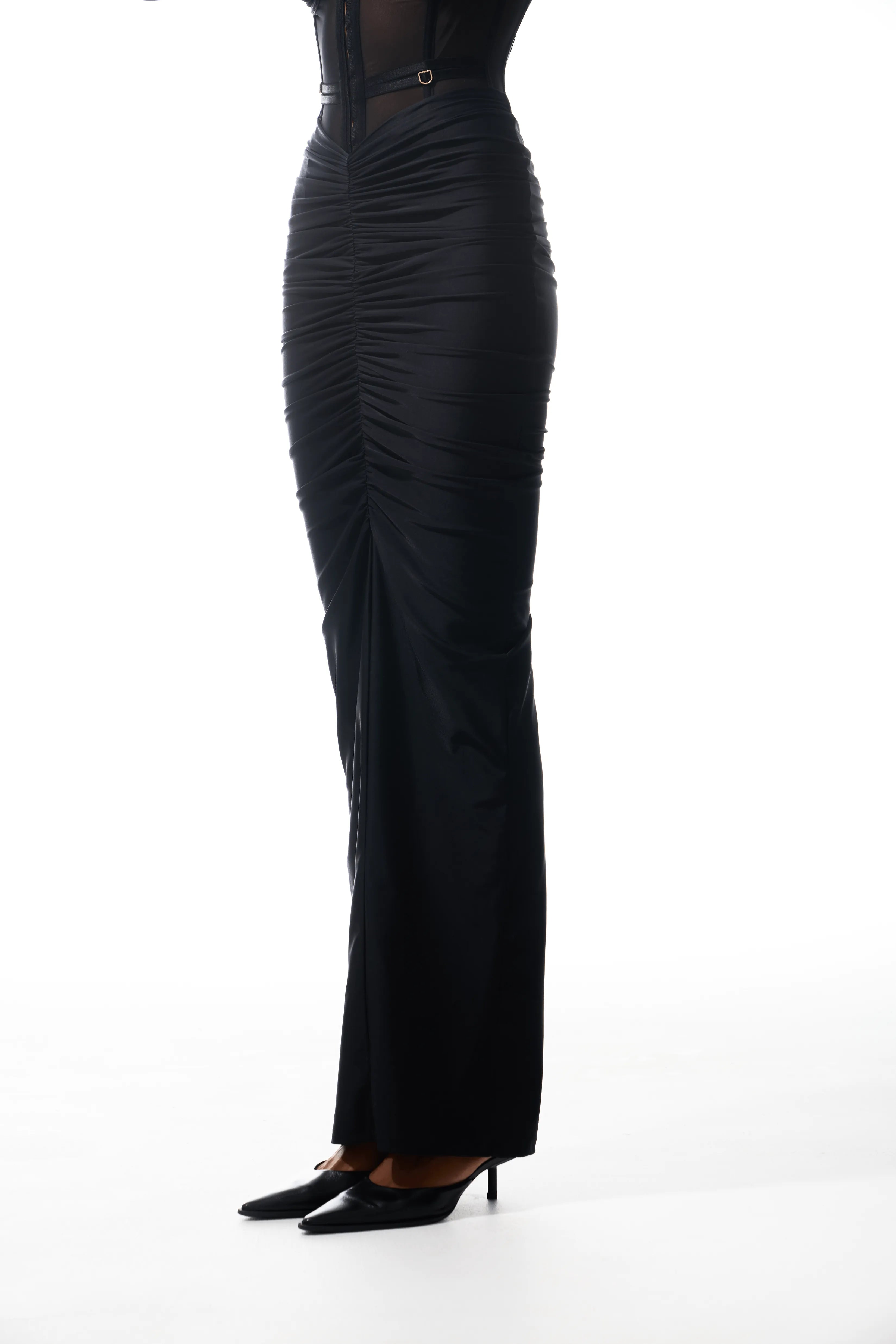 DRAPED MAXI SKIRT