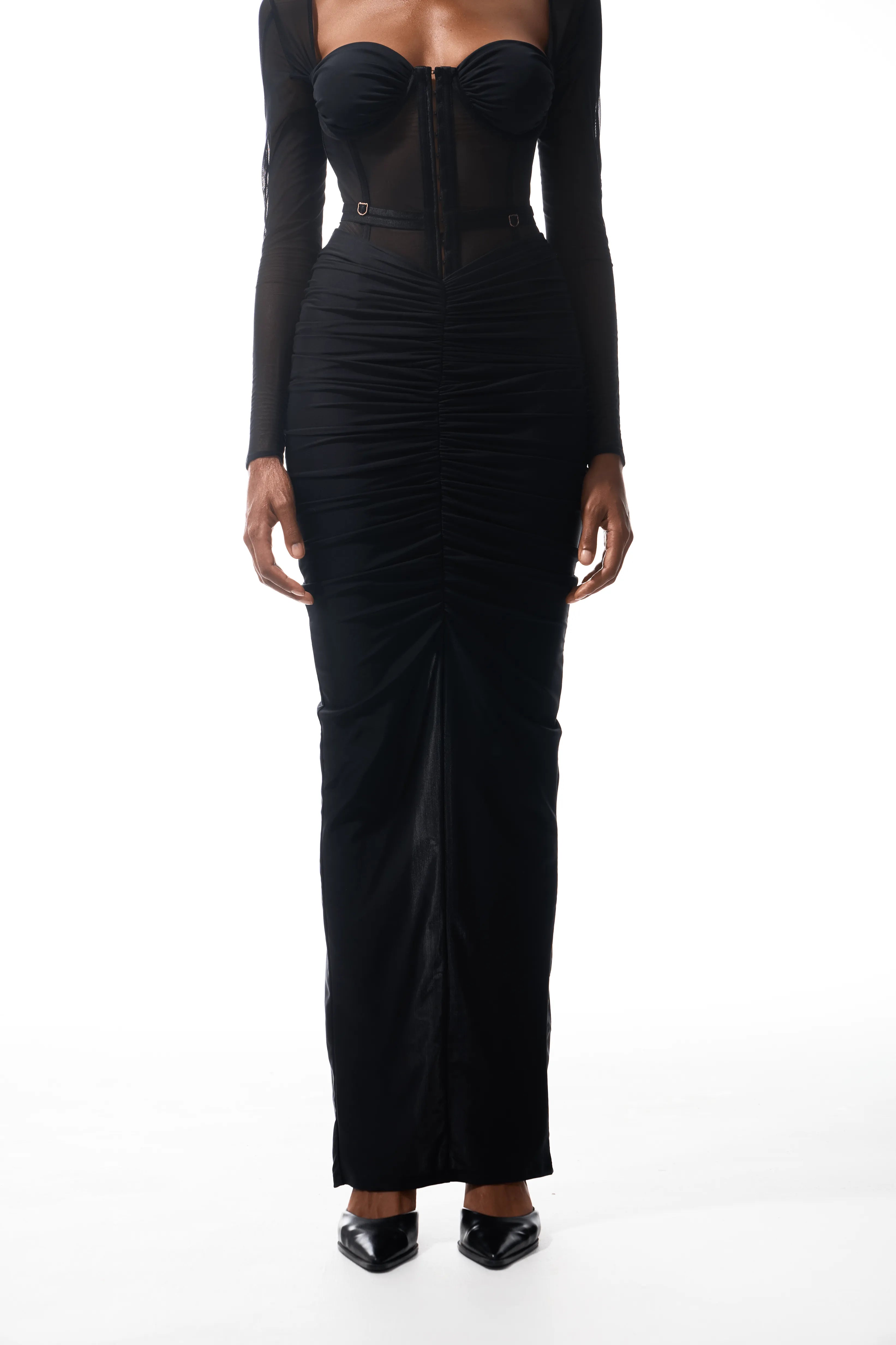 DRAPED MAXI SKIRT
