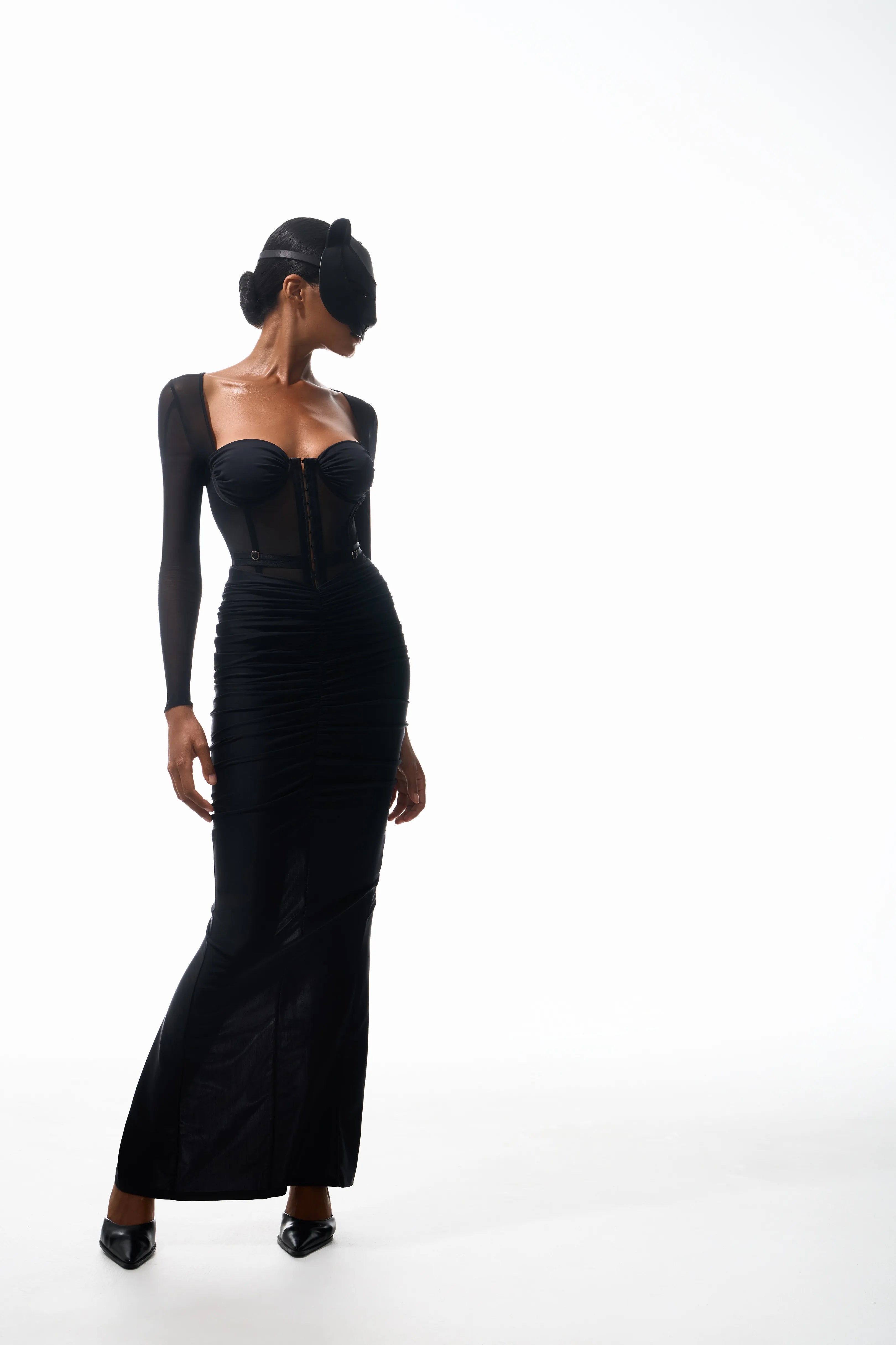 DRAPED MAXI SKIRT